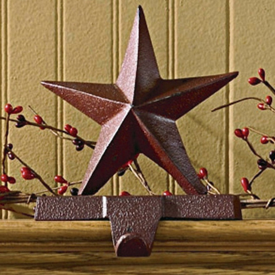 Star Stocking Hanger - Red Finish - Set of 2