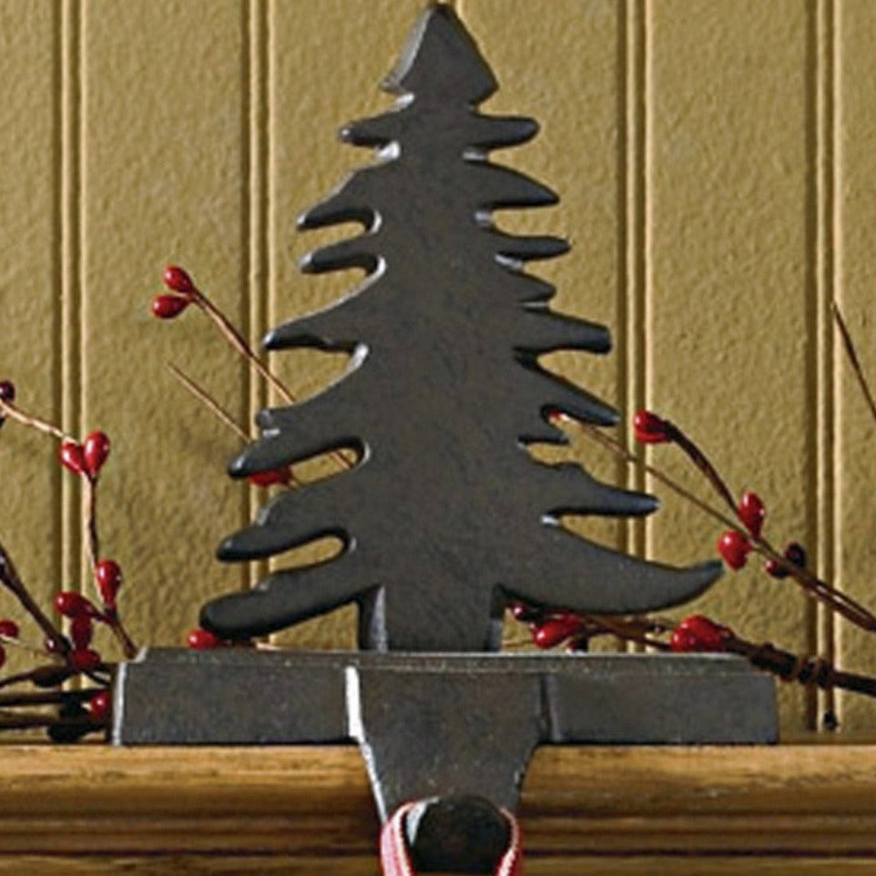 Fir Tree Stocking Hanger - Iron Finish