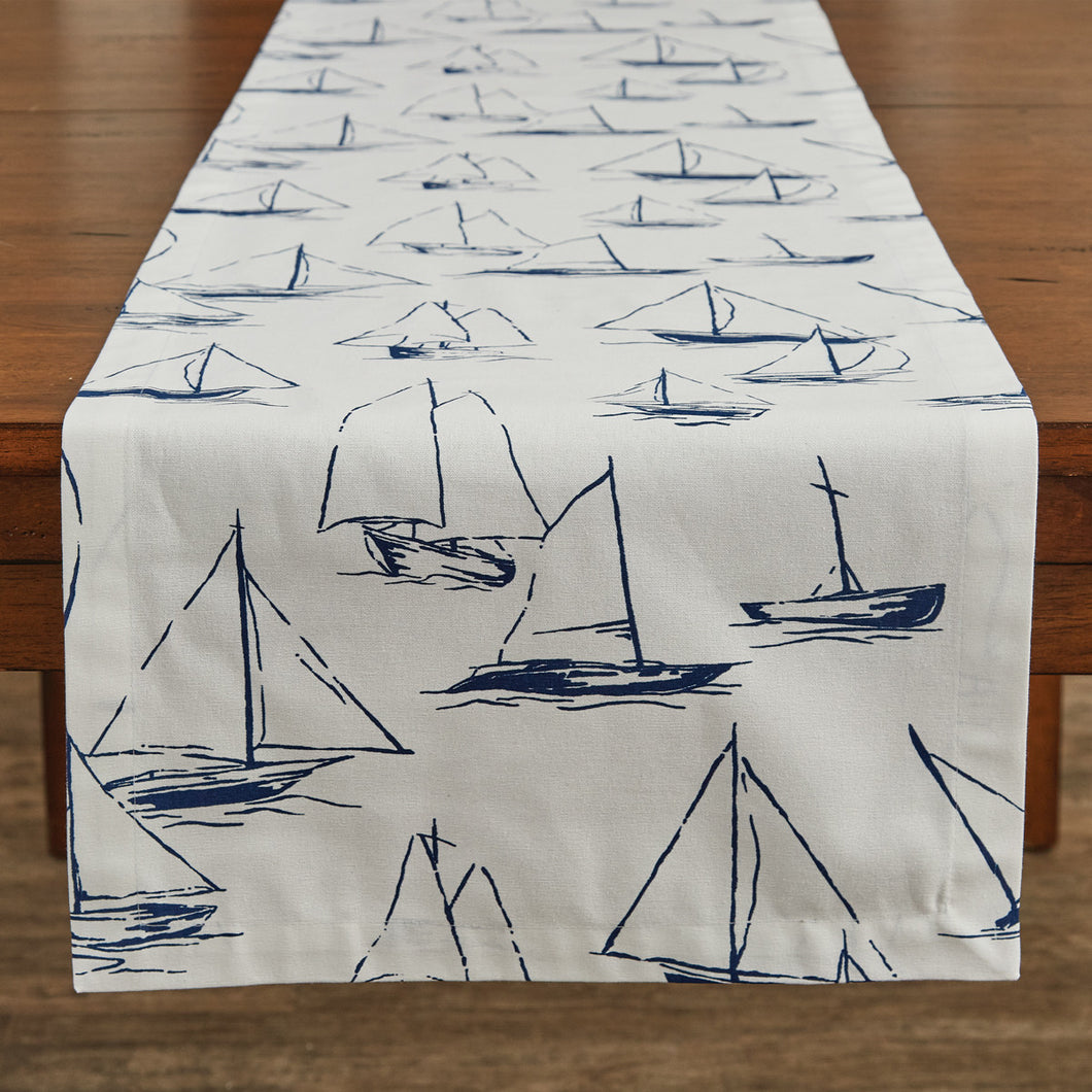 Sailboats White Table Runner - 54