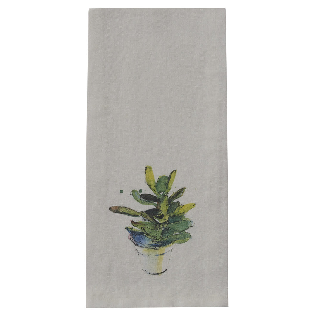 Succulents Printed Towel - Small Pot - Set of 2