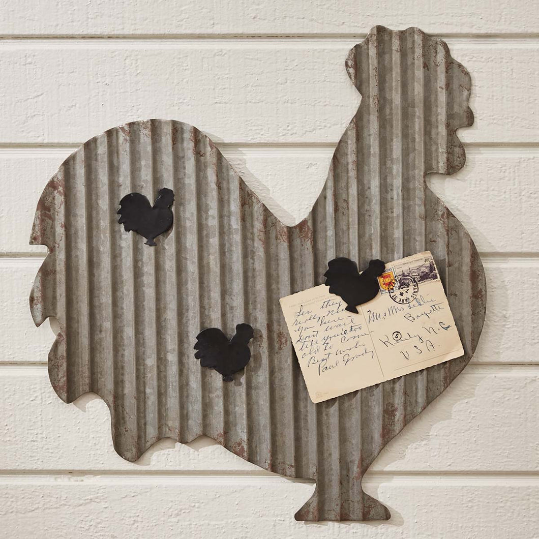 Galvanized Rooster Memo Board