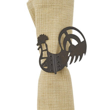 Load image into Gallery viewer, Folk Rooster Napkin Ring - Set of 4
