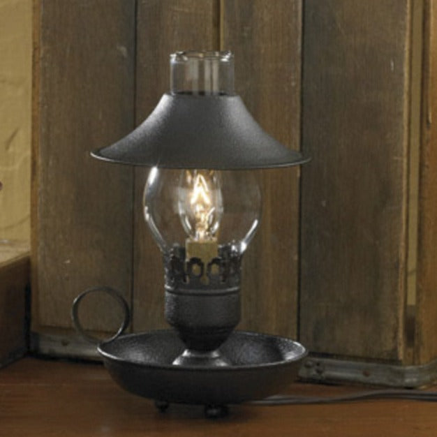 Chamberstick Lamp With Shade - Black