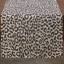 Load image into Gallery viewer, Safari Leopard Printed Table Runner 72&quot;L - Black
