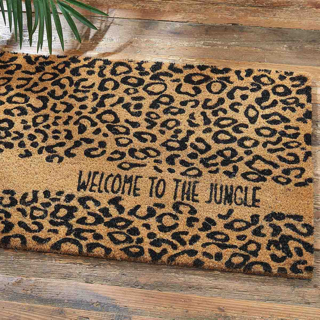 Welcome Leopard Print Doormat