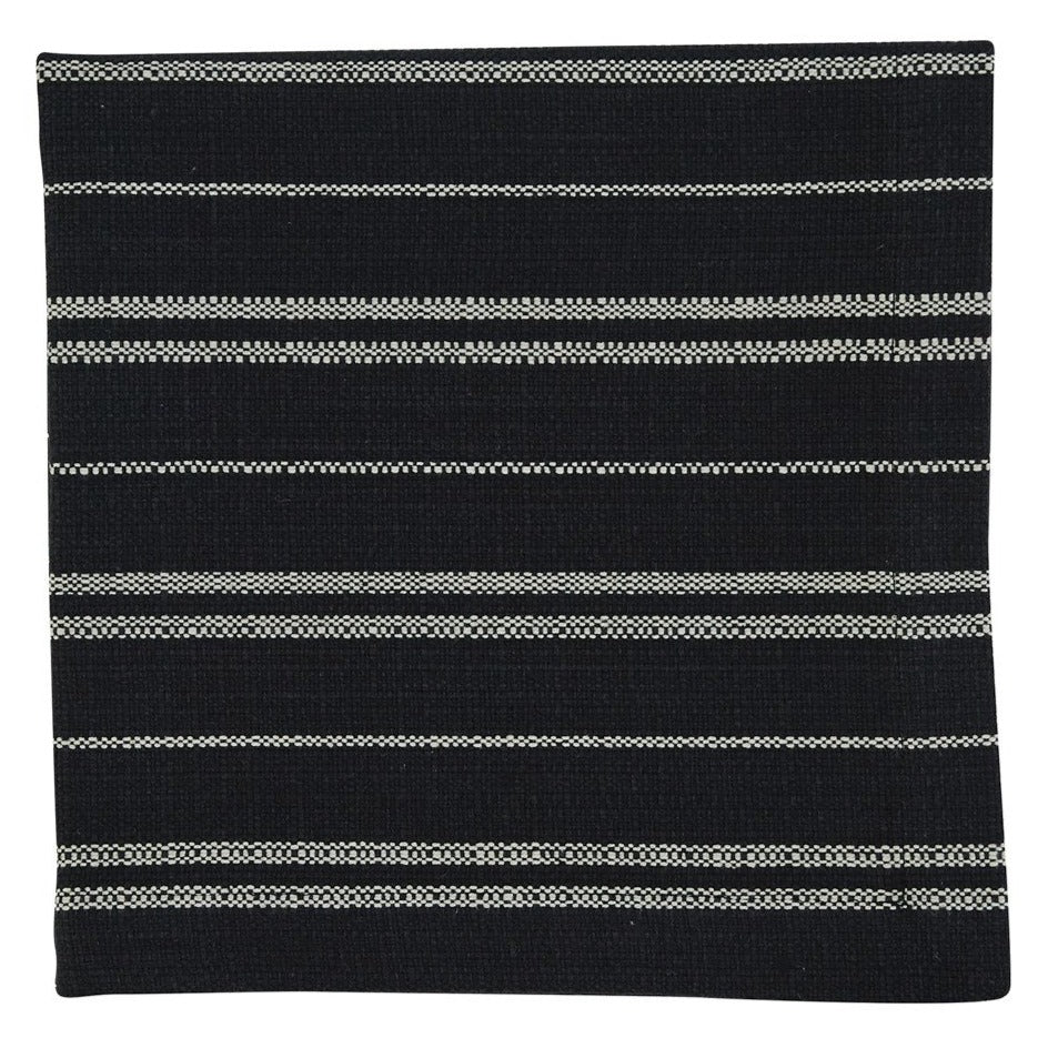 Railroad Stripe Woven Napkin - Black - Set of 4