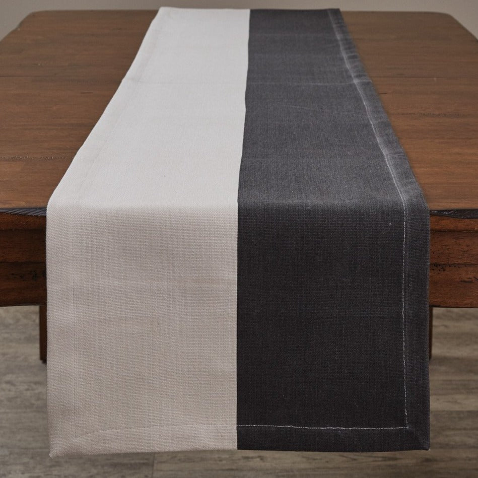 Ebony & Ivory Color Block Table Runner - 72