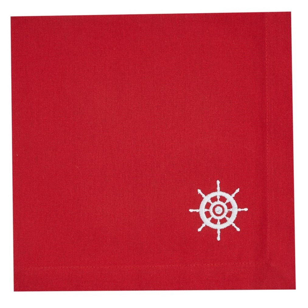 Shipwheel Embroidered Napkin - Set of 12