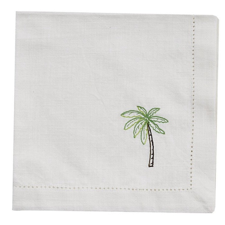 Embroidered Napkin - Palm Tree - Set of 4