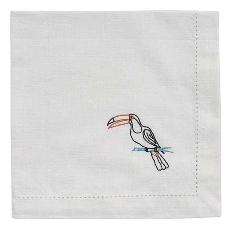 Embroidered Napkin - Toucan - Set of 4