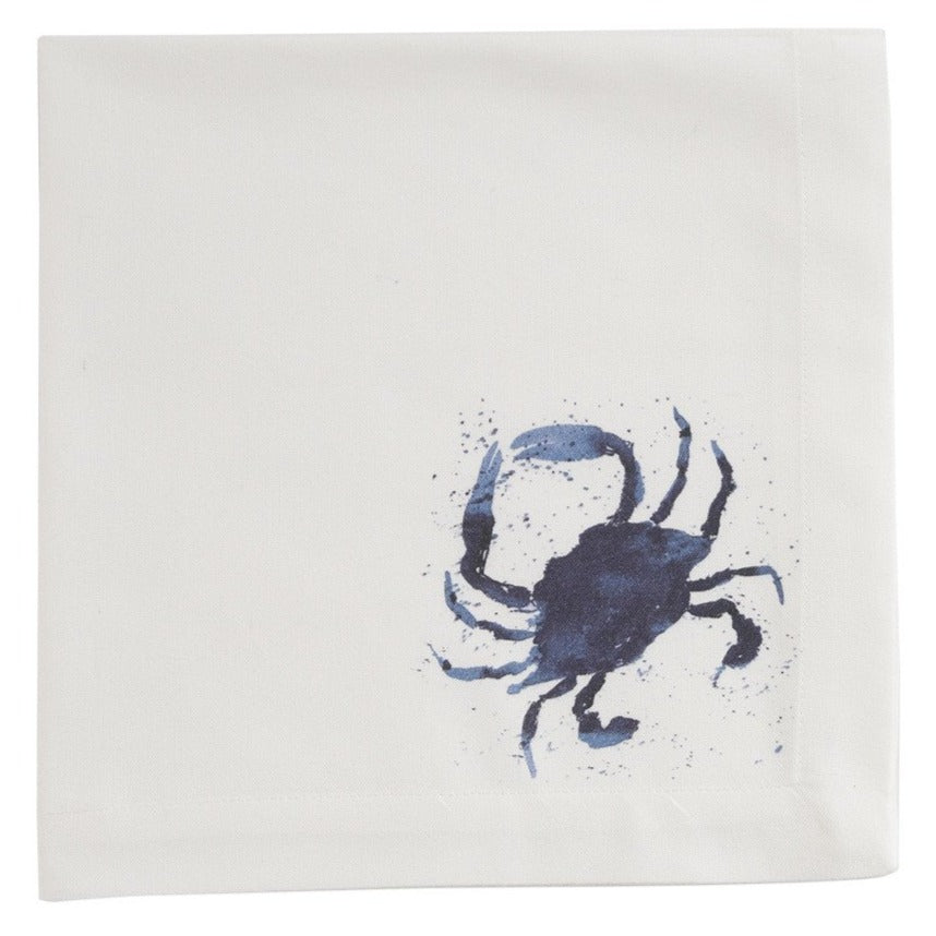 Deep Blue Sea Printed Crab Napkin - Set of 4