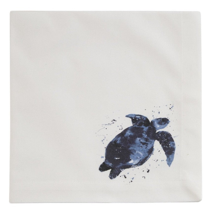 Deep Blue Sea Printed Turtle Napkin - Set of 4