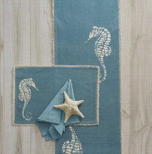 Load image into Gallery viewer, Seahorse Print Placemat - Aqua - Set of 4
