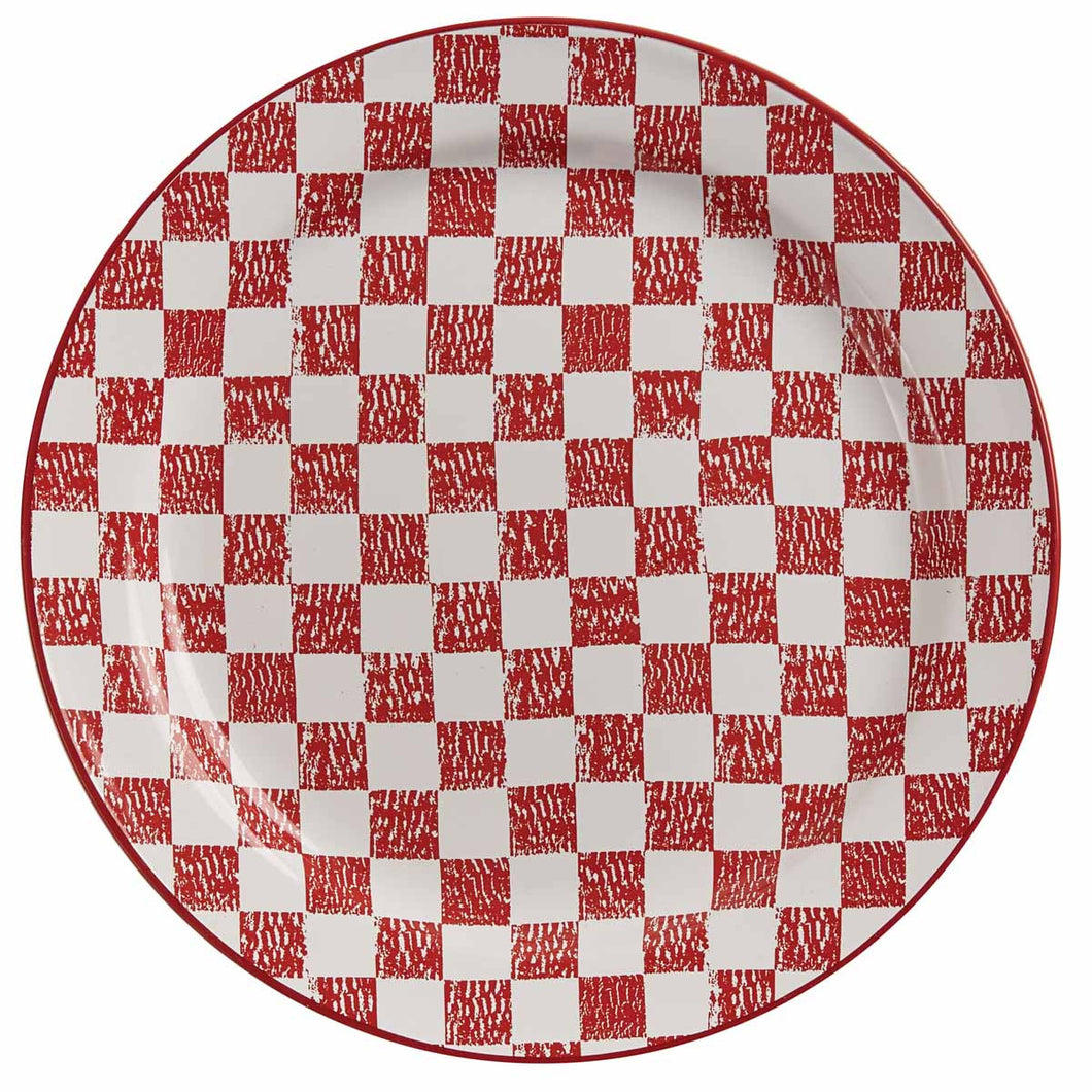 Chicken Coop Dinner Plate - Check - Set of 4