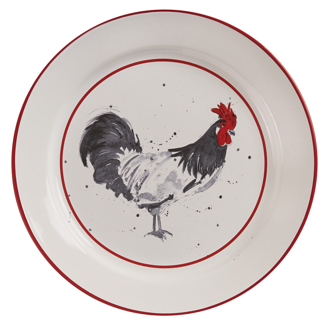 Chicken Coop Salad Plate - Rooster - Set of 4