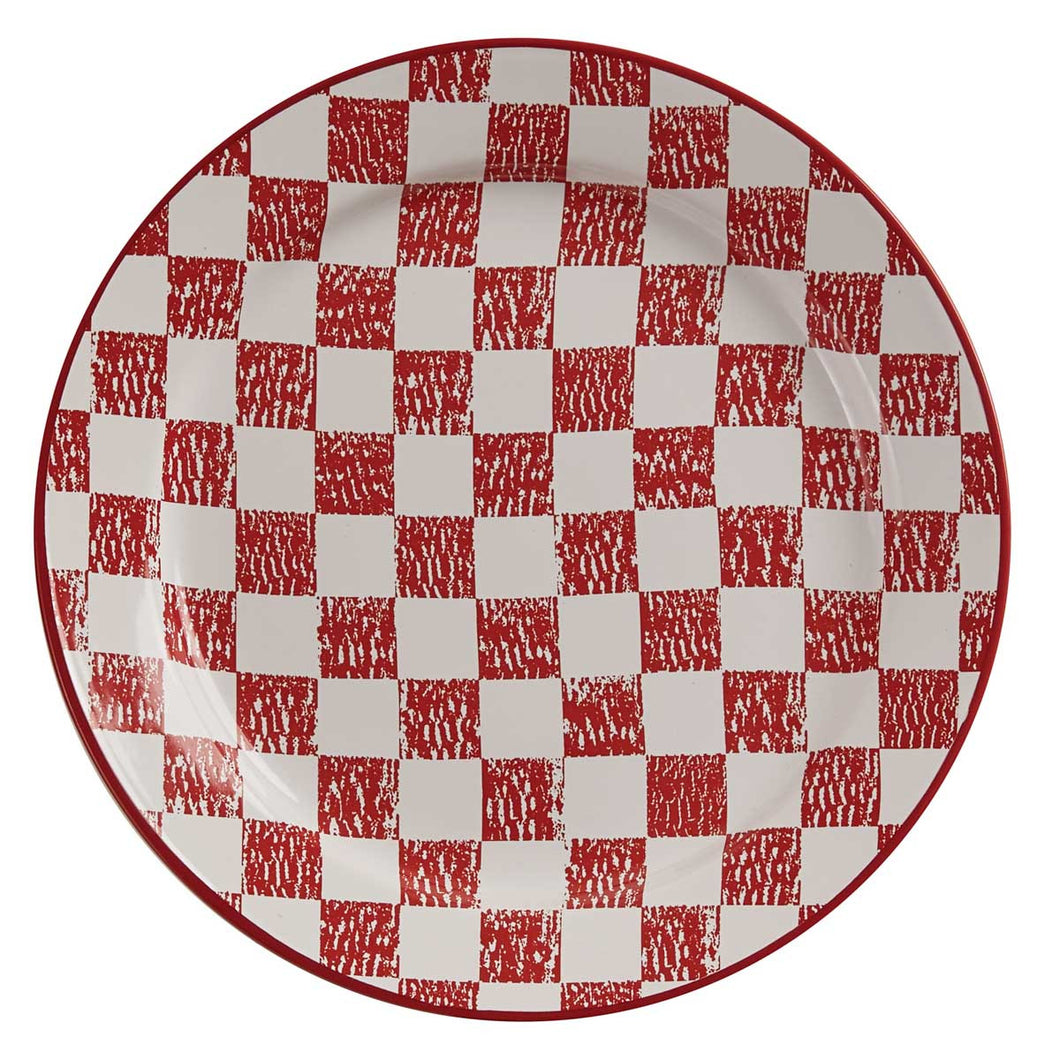 Chicken Coop Salad Plate - Check - Set of 4