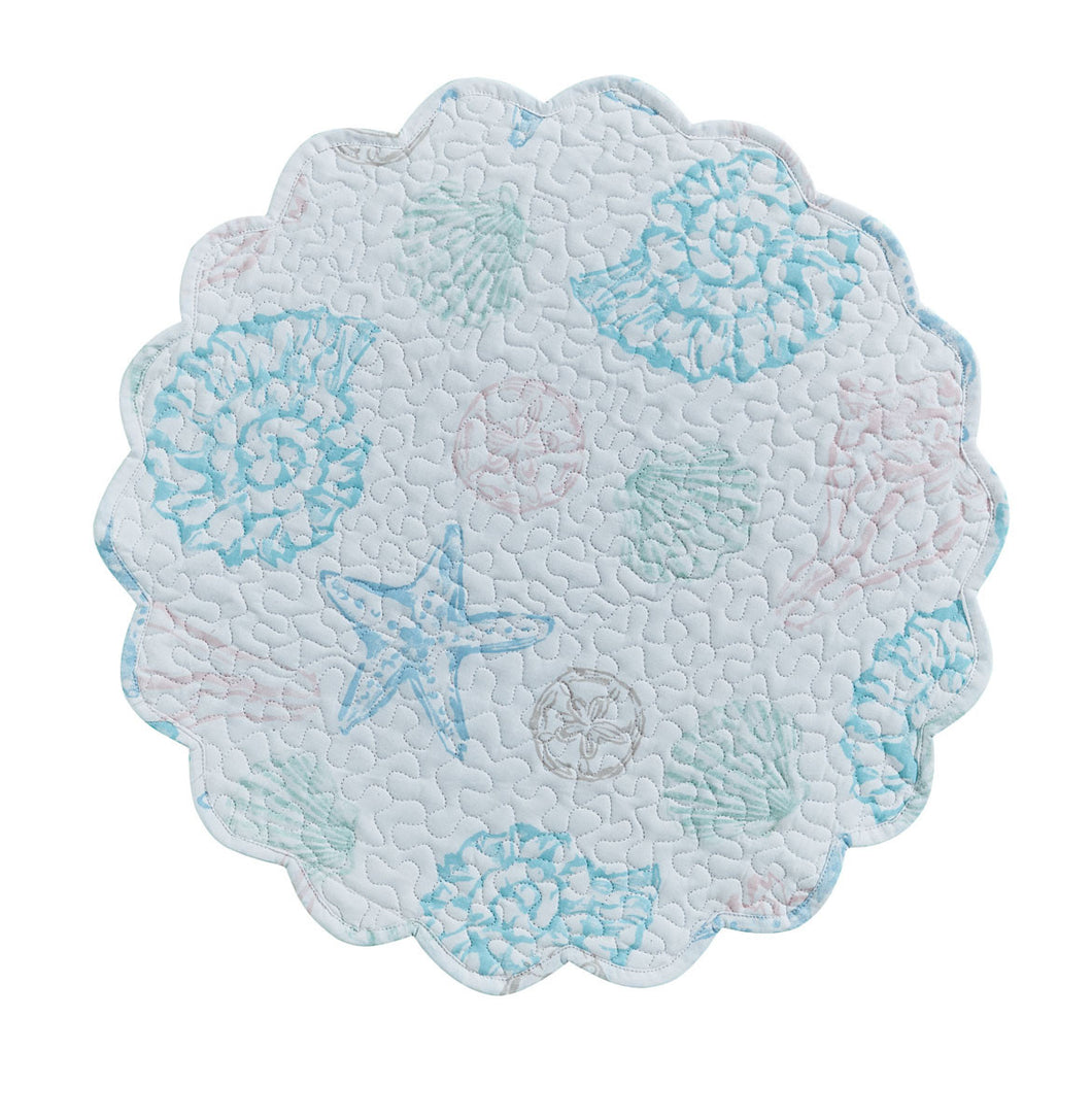Beachcomber Quilted Round Placemat - Set of 4