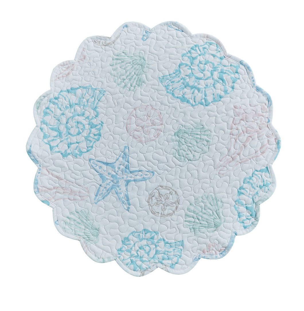 Beachcomber Quilted Round Placemat - Set of 4