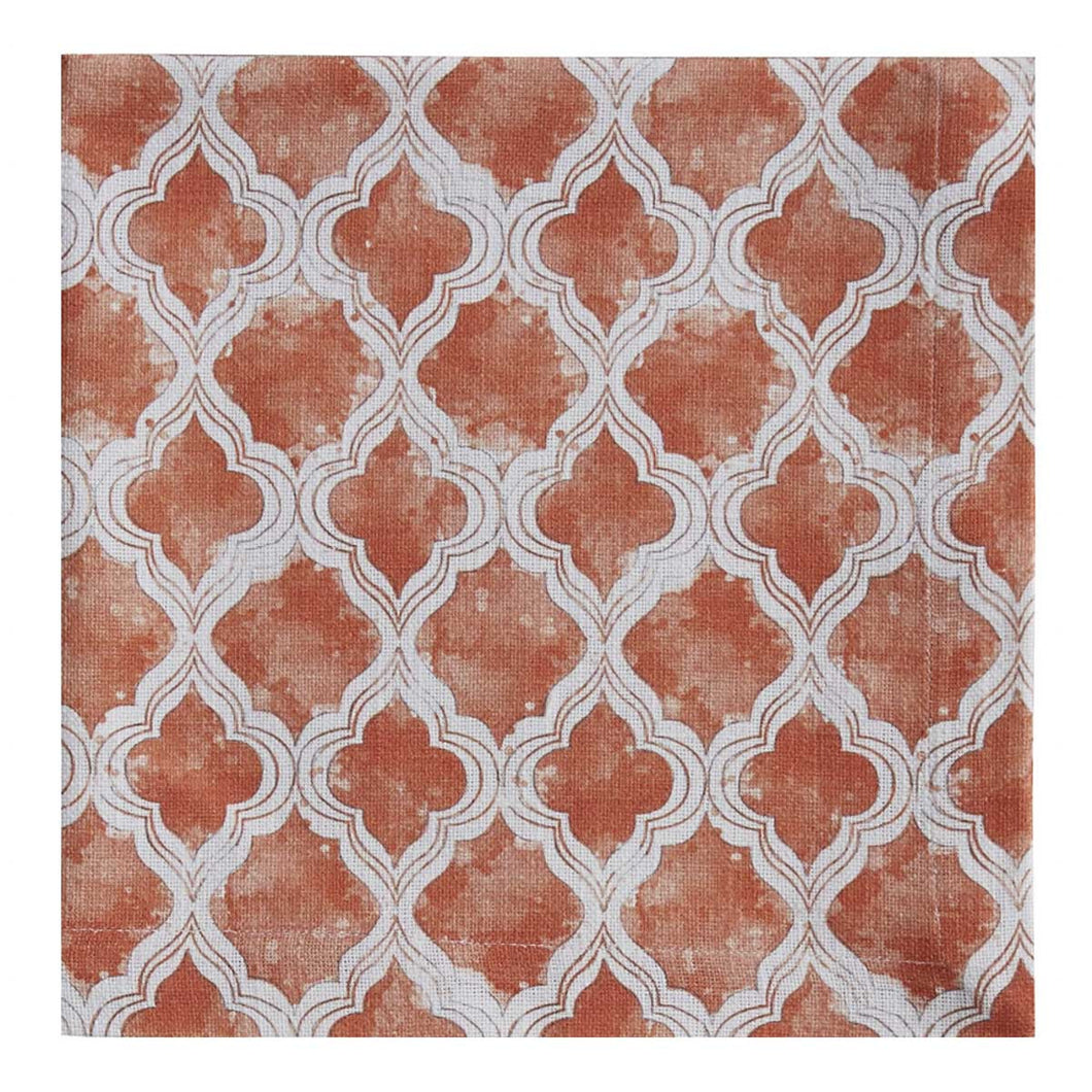 Watercolor Geo Coral Napkin - Set of 12