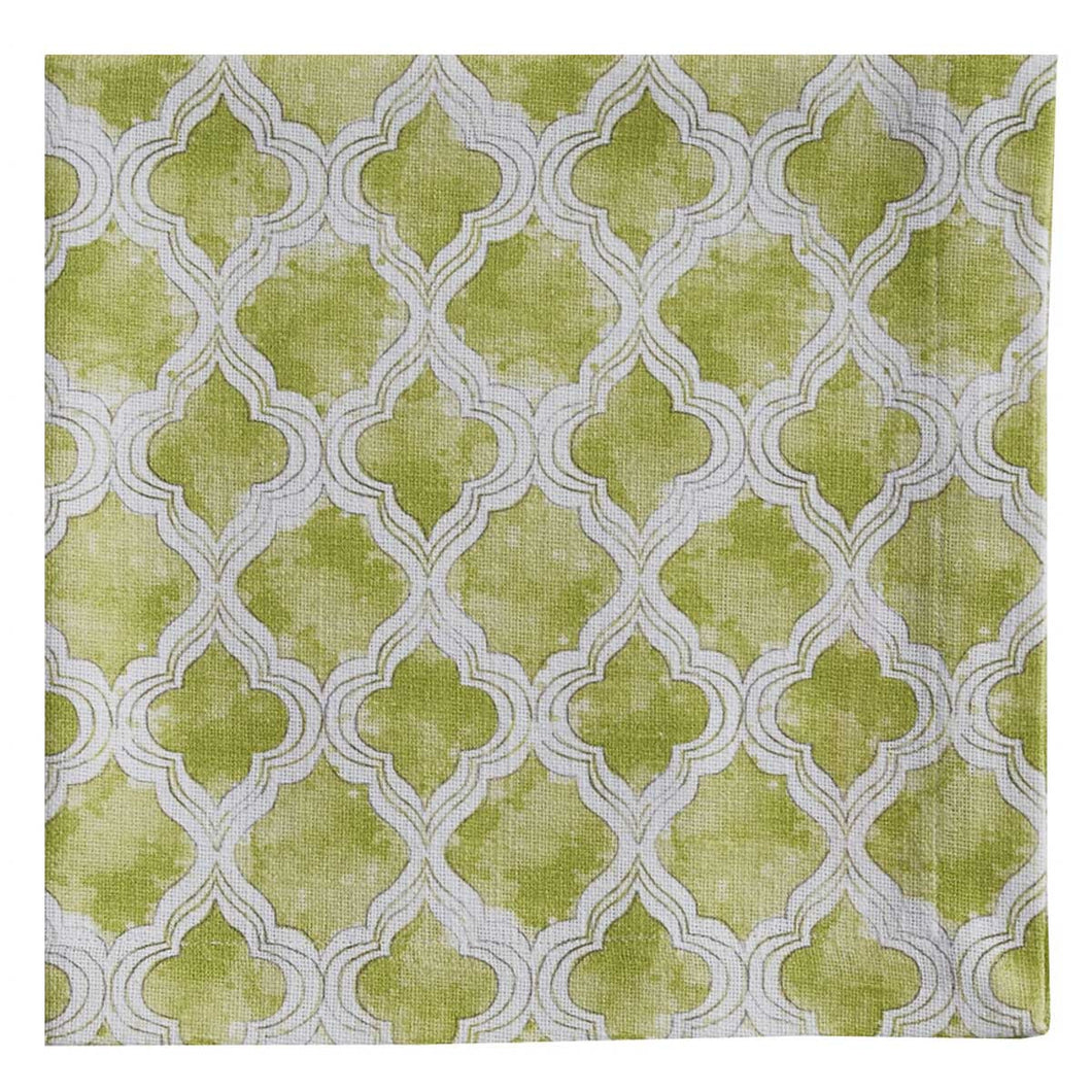 Watercolor Geo Green Napkin - Set of 12