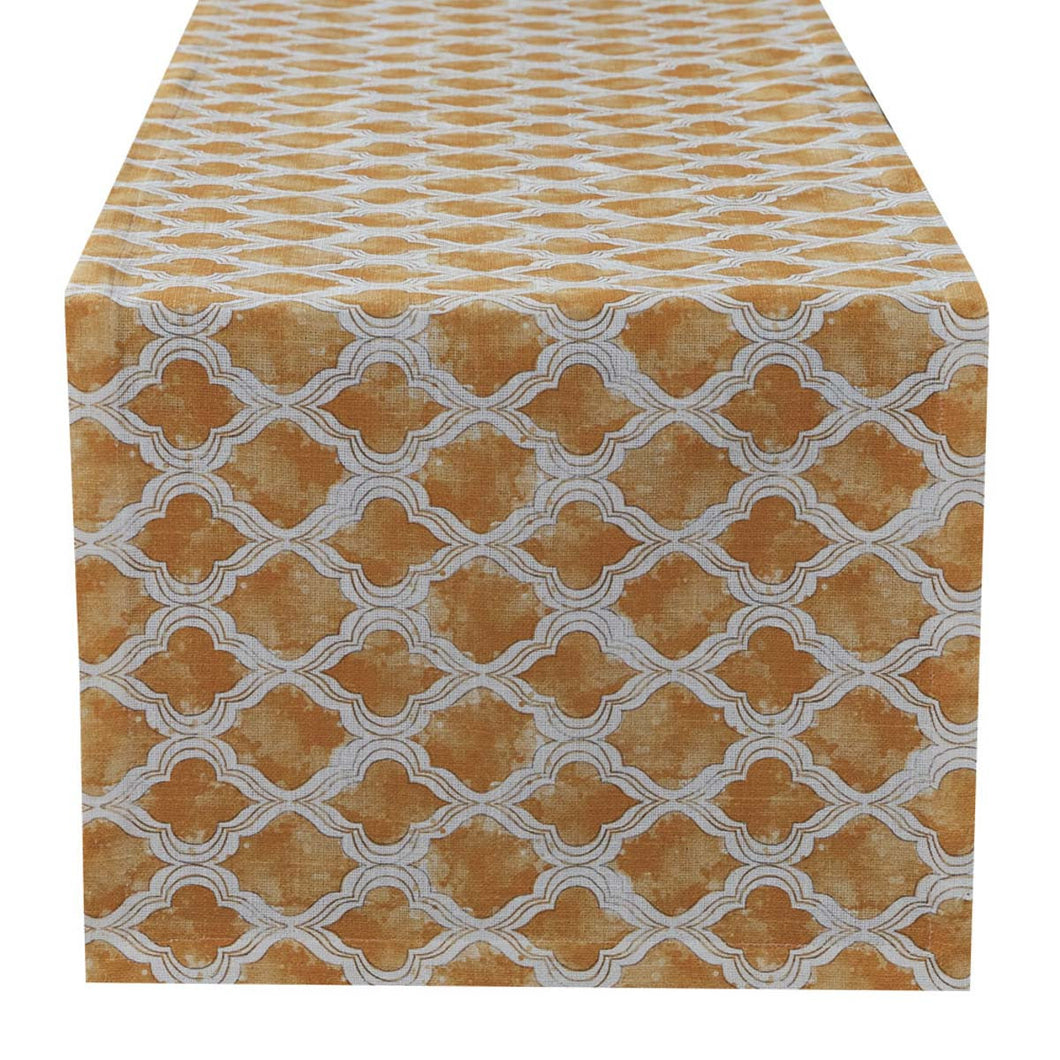 Watercolor Geo Apricot Table Runner - 72