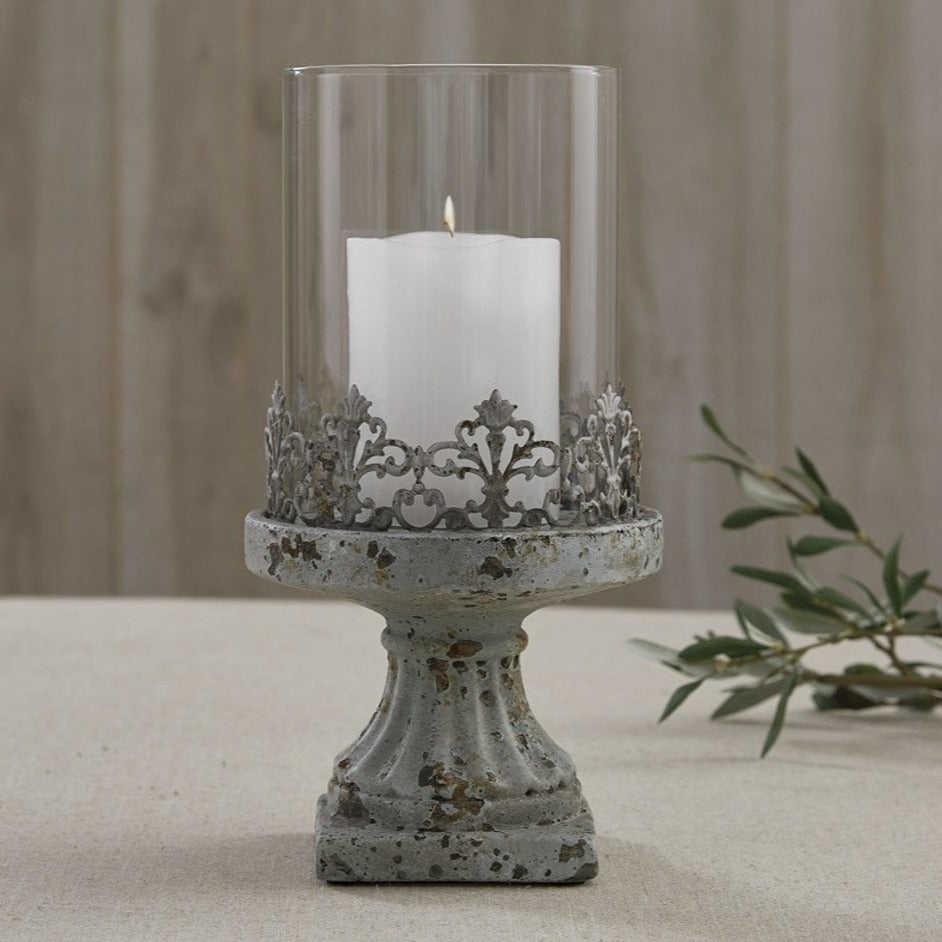 Concrete Filigree Pillar Holder - Large