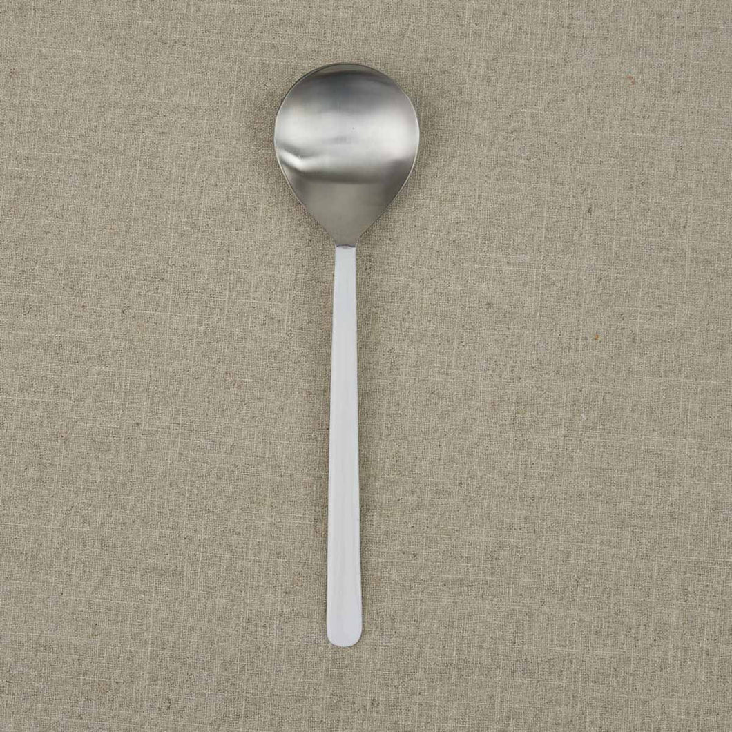 White Handle Serving Spoon