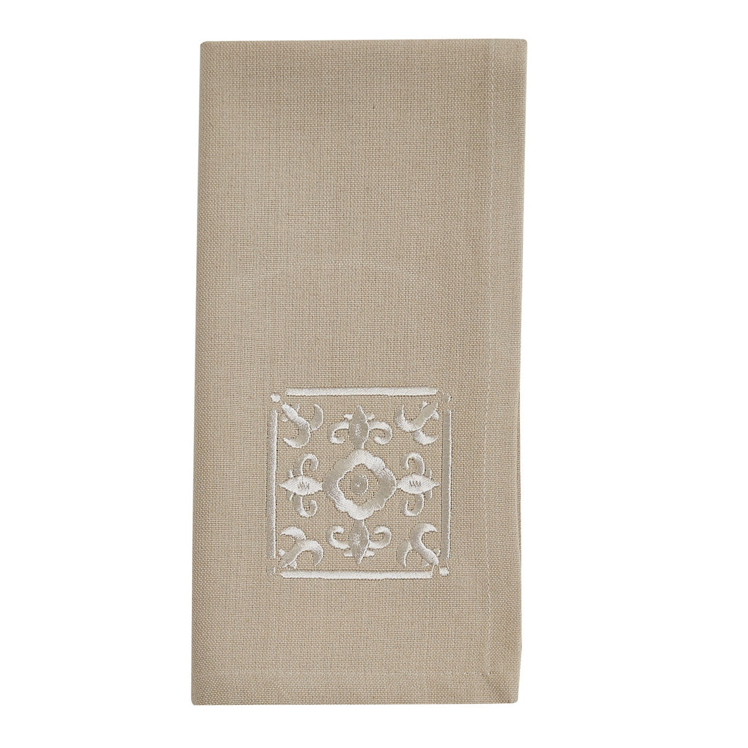 Tiles Embroidered Napkin - Set of 4