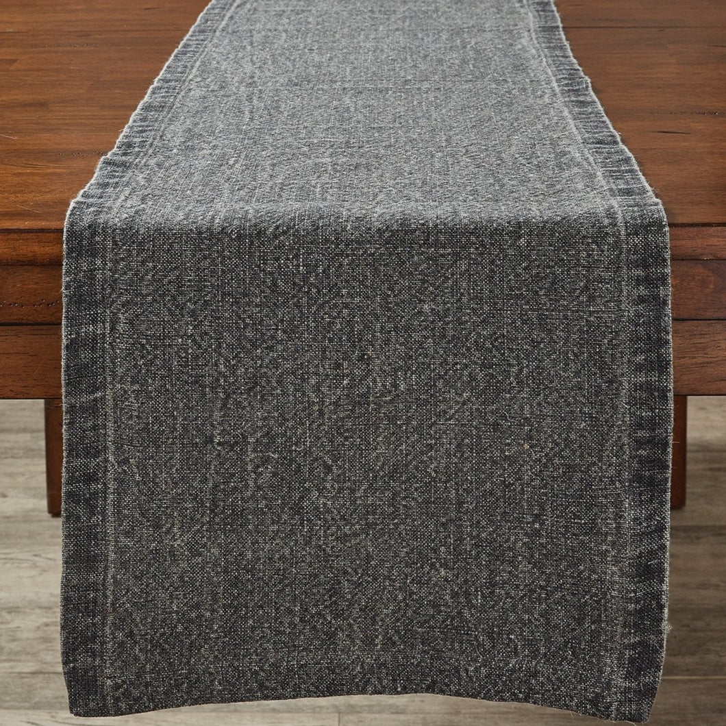 Washed Linen Solid Table Runner - Slate - 60