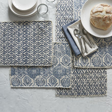 Load image into Gallery viewer, Mosaic Tile Printed Placemat - Blue - Set of 4
