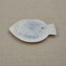Load image into Gallery viewer, Blue Speckled Fish Shaped Plate - Set of 8
