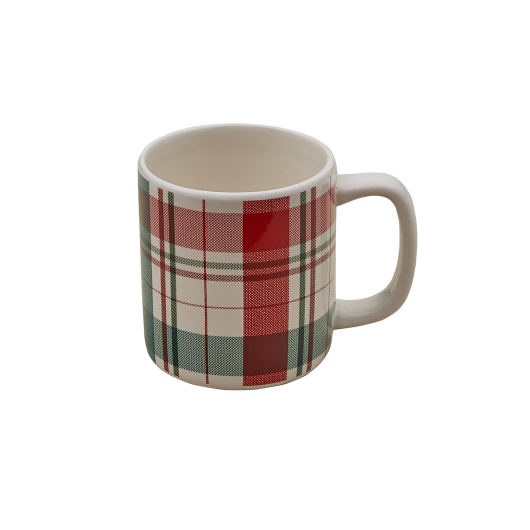 Winter Botanic Plaid Mug - Set of 4