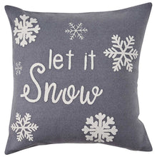 Load image into Gallery viewer, Let It Snow Felt 16&quot; Pillow Set - Down Feather Fill - Set of 2
