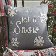 Load image into Gallery viewer, Let It Snow Felt 16&quot; Pillow Set - Polyester Fill - Set of 2
