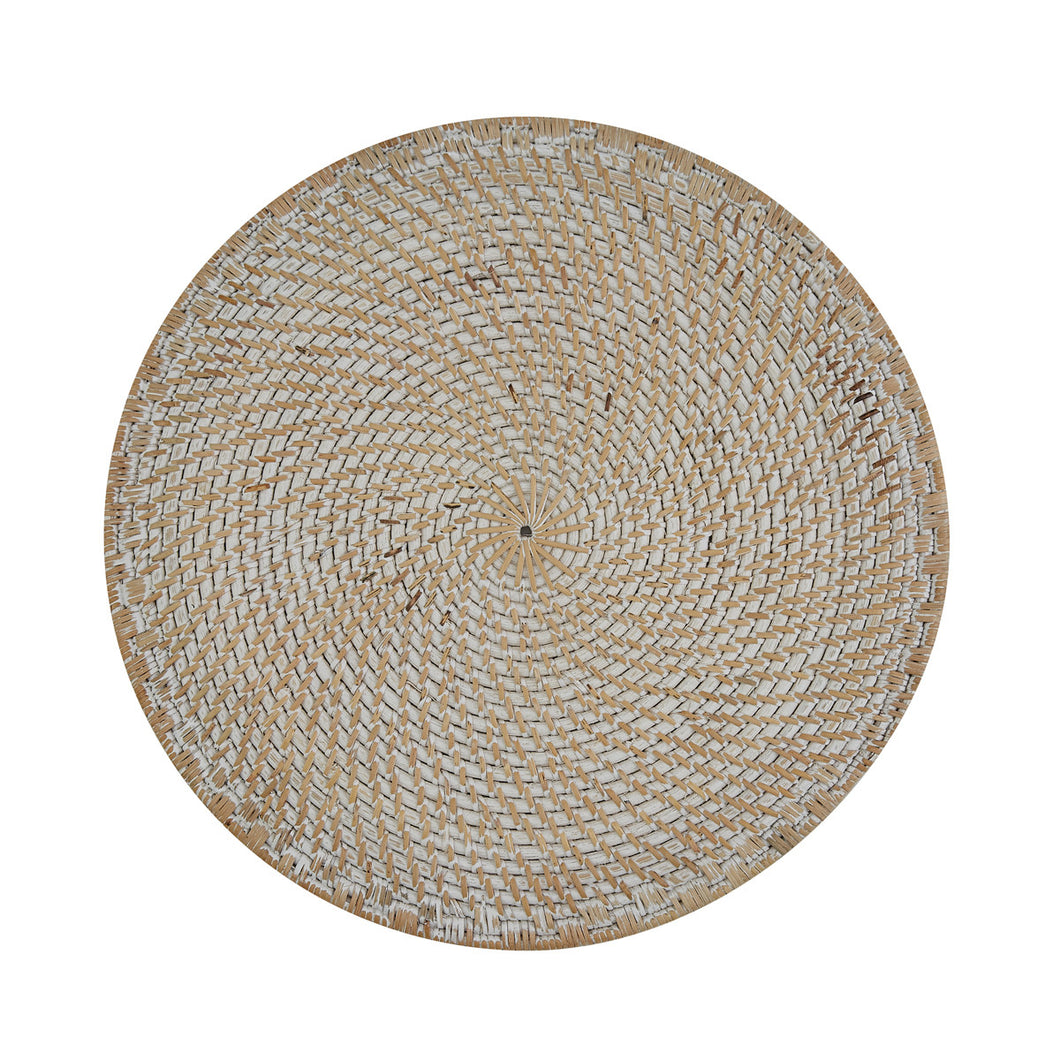 Rattan Charger - White - Set of 4