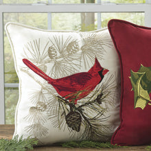 Load image into Gallery viewer, Cardinal Embroidered 20&quot; Pillow Feather Down Insert
