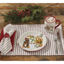 Load image into Gallery viewer, Holiday Tree Stripe Placemat - Set of 12
