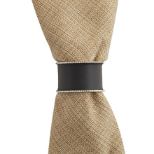 Load image into Gallery viewer, Black Beaded Cuff Napkin Ring - Set of 4
