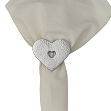 Load image into Gallery viewer, Hammered Metal Heart Napkin Ring - Set of 4
