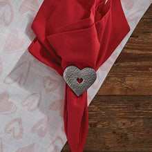 Load image into Gallery viewer, Hammered Metal Heart Napkin Ring - Set of 4
