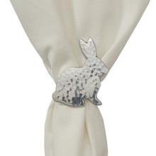 Load image into Gallery viewer, Hammered Metal Rabbit Napkin Ring - Set of 4
