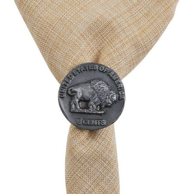 Buffalo Head Nickel Napkin Ring - Set of 4