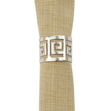 Load image into Gallery viewer, Silver Geo Cuff Napkin Ring - Set of 4
