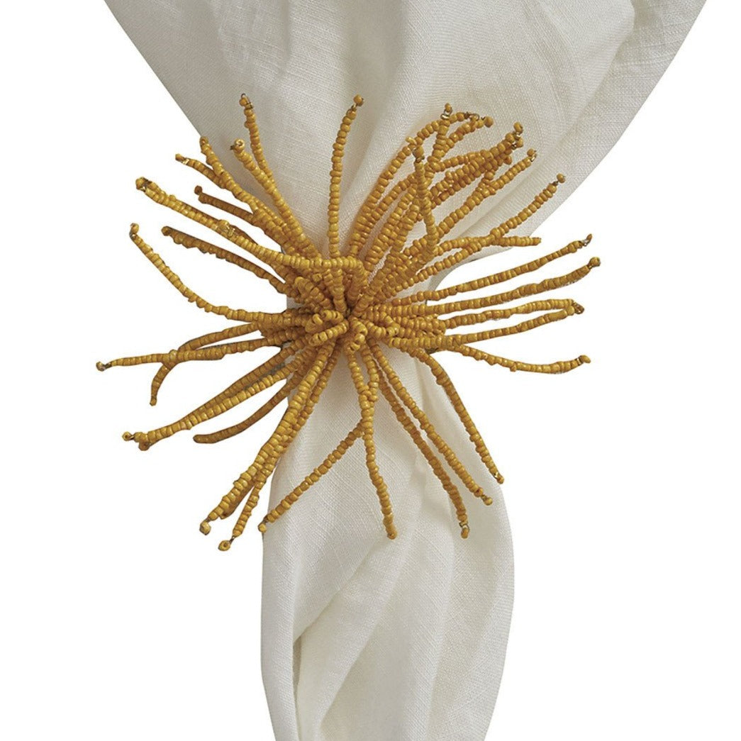 Beaded Burst Napkin Ring - Cornsilk - Set of 4