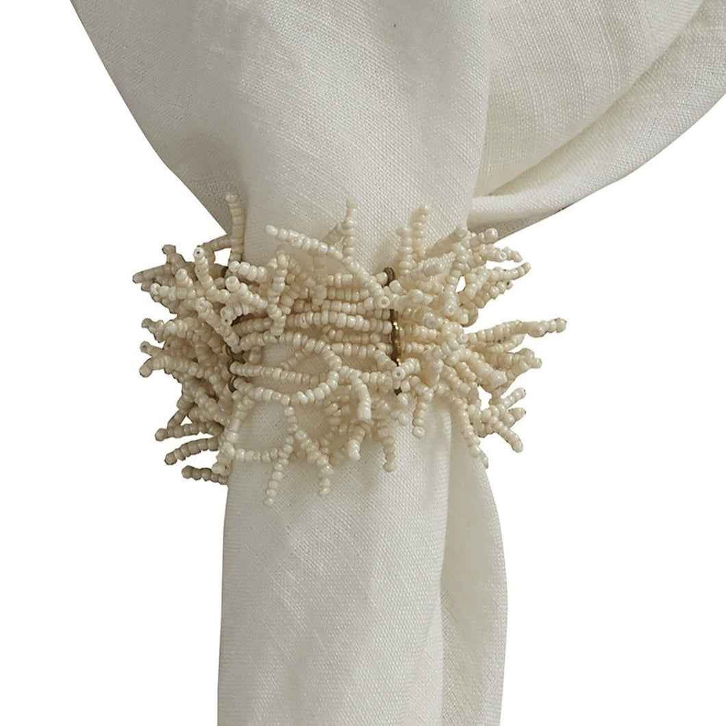 Fringe Napkin Ring - Ivory - Set of 4