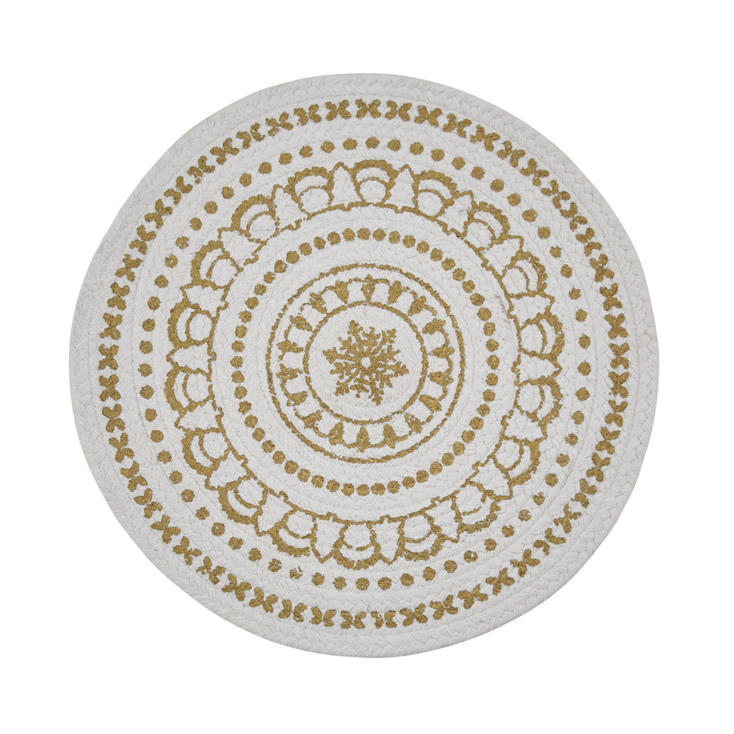Gold Medallion Printed Round Placemat - Set of 4