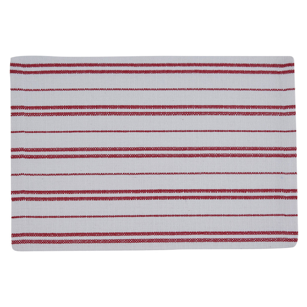 Railroad Stripe Placemat Red & White - Set of 4