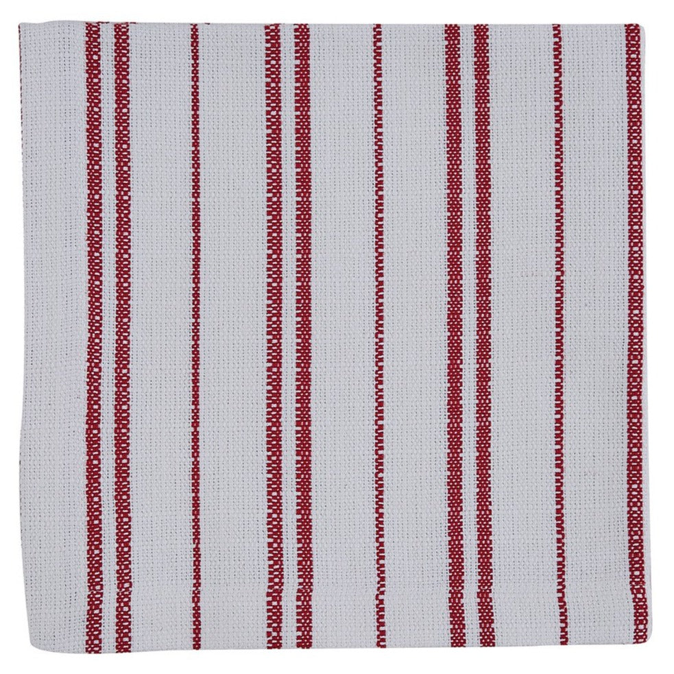 Railroad Stripe Napkin Red & White - Set of 4