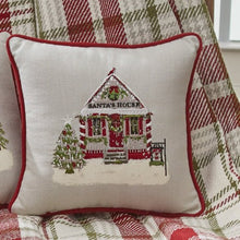 Load image into Gallery viewer, Santa House Printed &amp; Embroidered 10&quot; Pillow
