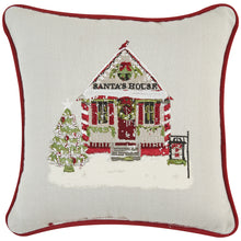 Load image into Gallery viewer, Santa House Printed &amp; Embroidered 10&quot; Pillow
